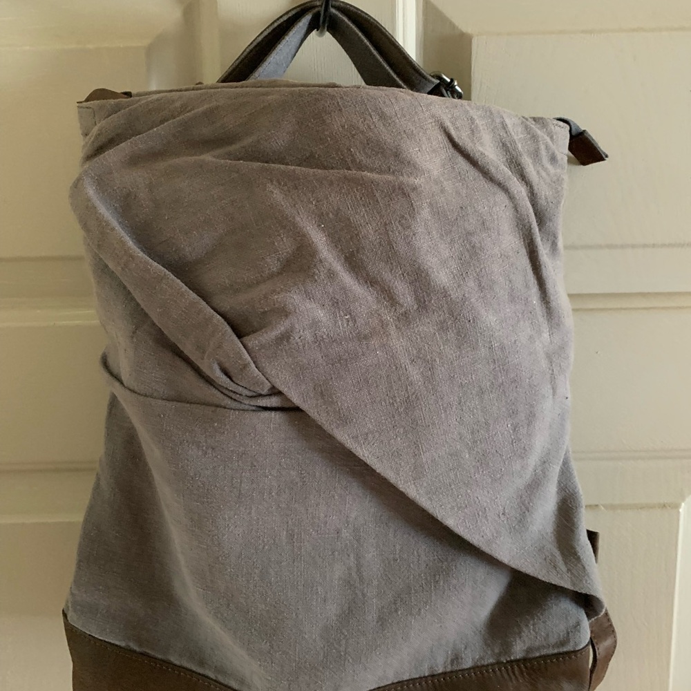 ASUM Brown and Gray Convertible Bag backpack